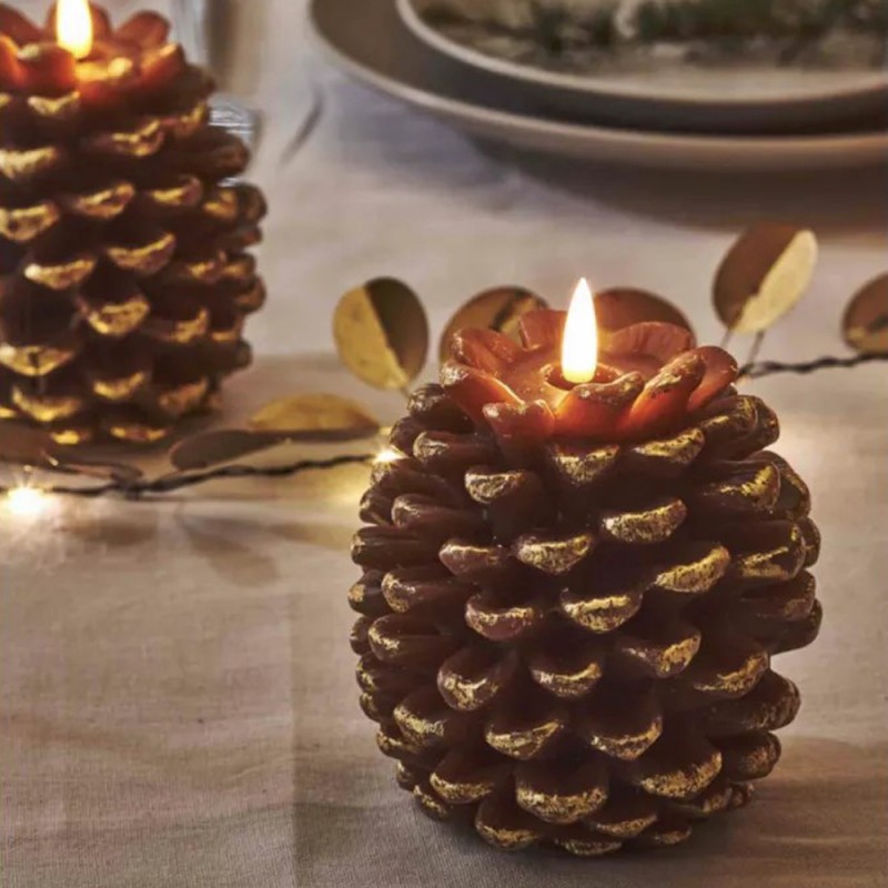 lightstyle london pinecone led candle battery powered