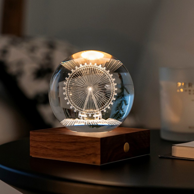 Gingko Amber Crystal Ball Night Light choice 