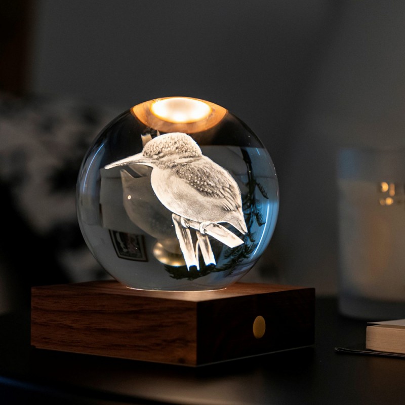 Gingko Amber Crystal Ball Night Light choice 