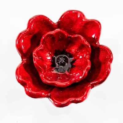 tilnar art aluminark recycled aluminium red poppy 10cm